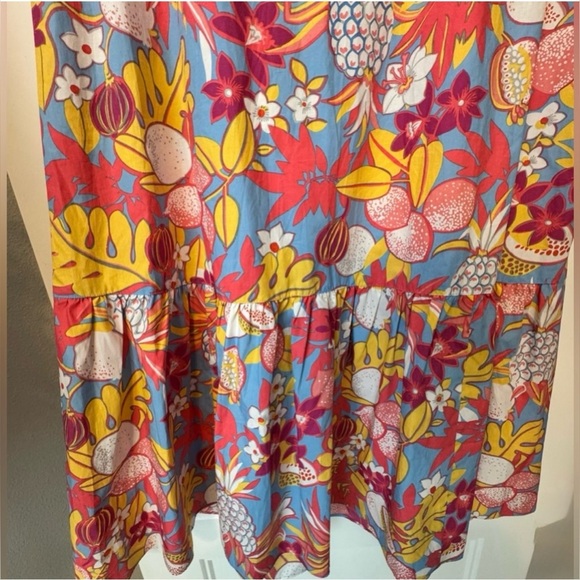 NWT TALBOTS FRUITS AND FLOWERS POPLIN
TIERED MAXI SKIRT SIZE LARGE - Picture 3 of 8